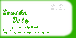 monika dely business card